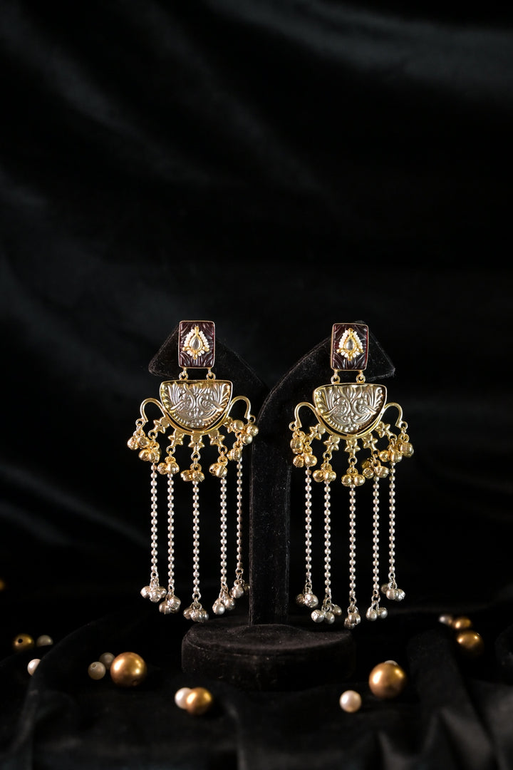 Golden Souk Long Tassel Boho Dangler Earrings