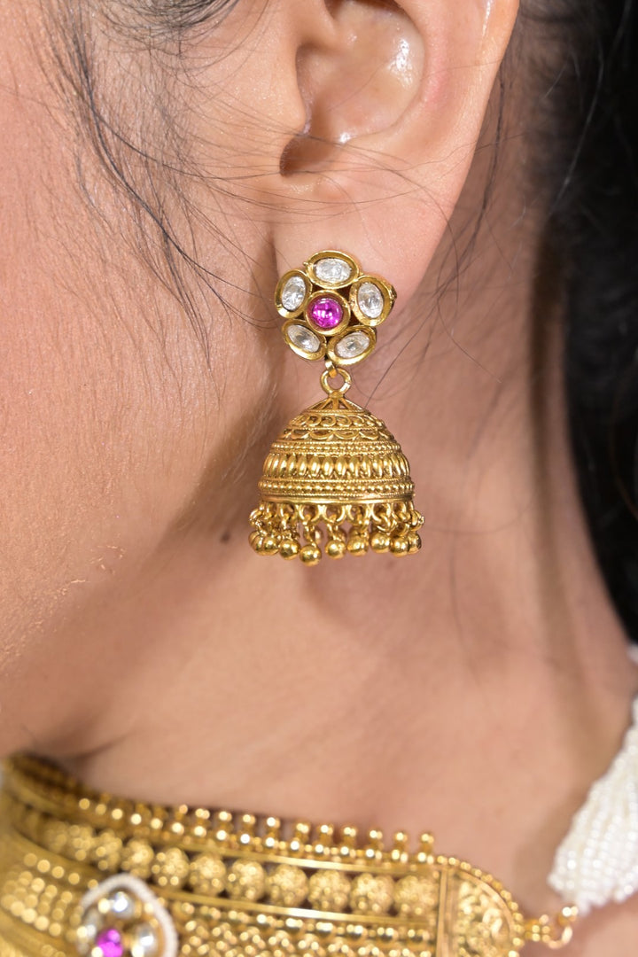 Tirupati Sunehri Temple Tessel Choker Necklace