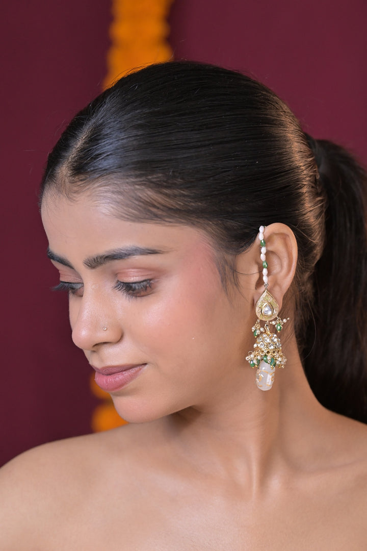 Rasika Pearl String Kashmiri Earrings