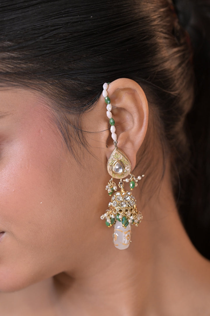 Rasika Pearl String Kashmiri Earrings
