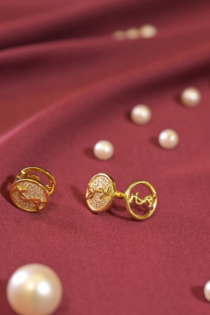 Gold Circle Mini Studs Earrings