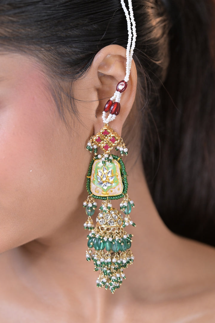 Shikara Shine Jadau String Kashmiri Earrings
