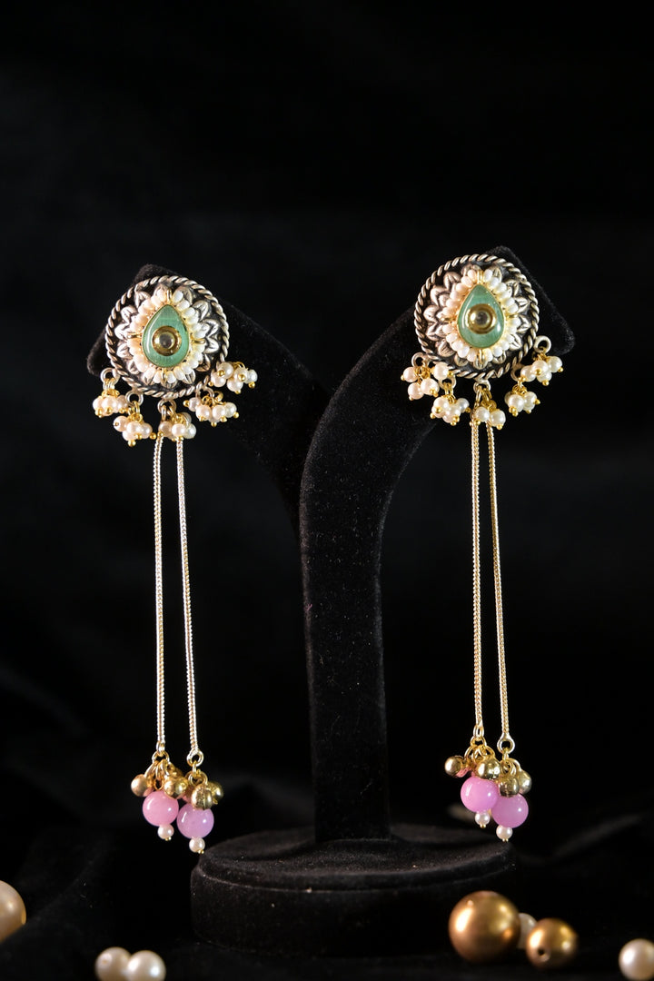 Desert Golden Long Boho Dangler Earrings