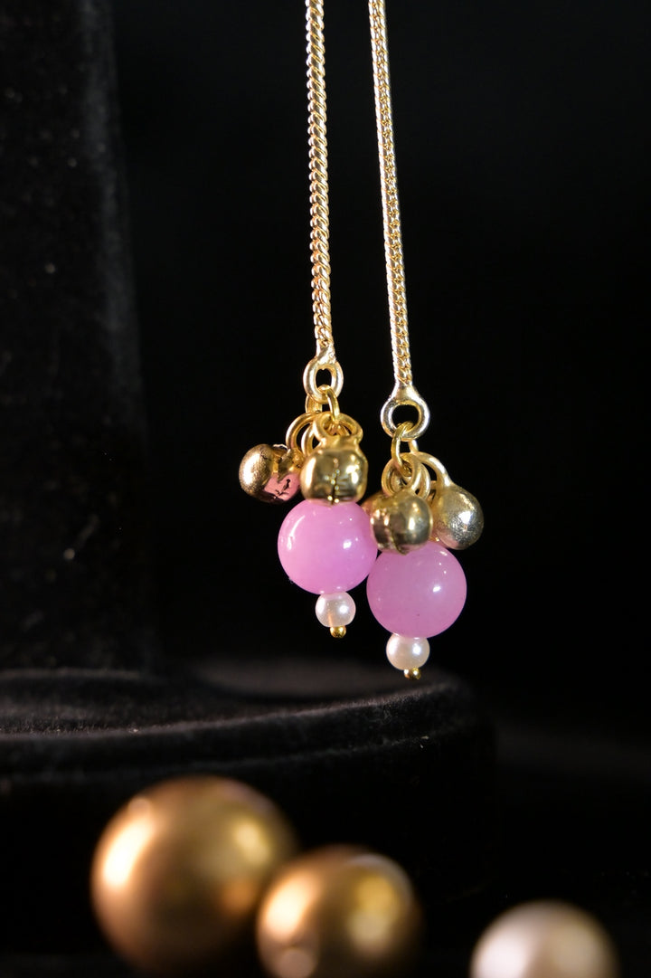 Desert Golden Long Boho Dangler Earrings