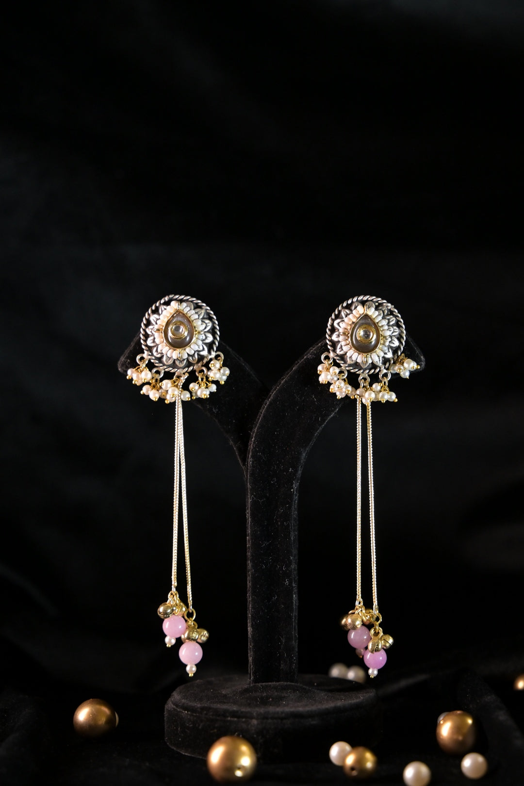 Desert Golden Long Boho Dangler Earrings