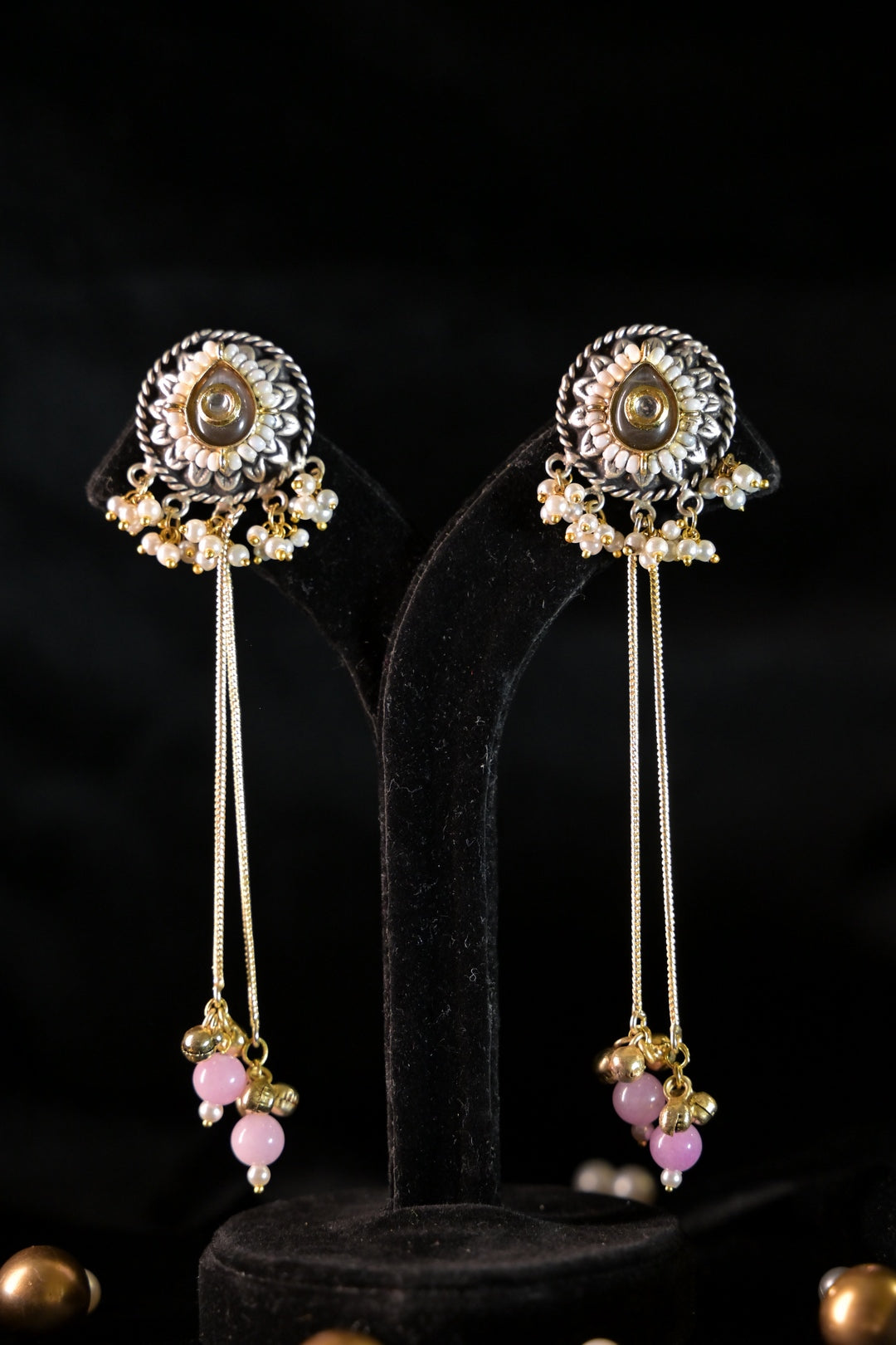 Desert Golden Long Boho Dangler Earrings