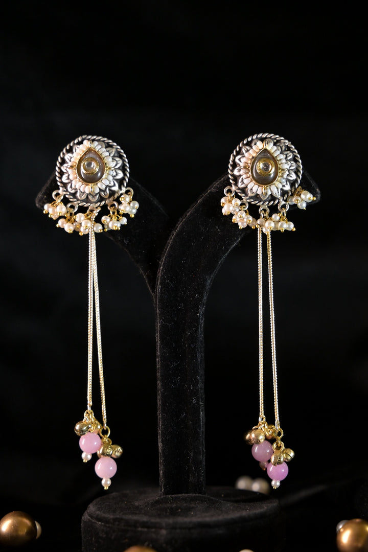 Desert Golden Long Boho Dangler Earrings