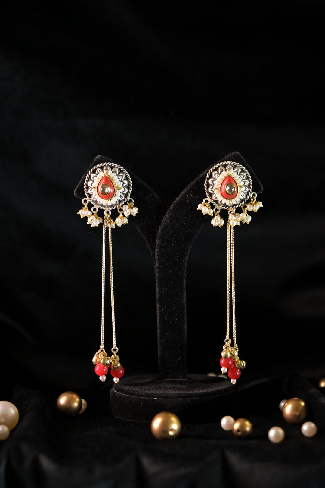 Desert Golden Long Boho Dangler Earrings