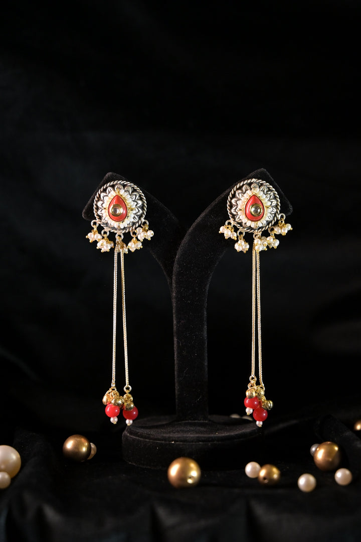 Desert Golden Long Boho Dangler Earrings