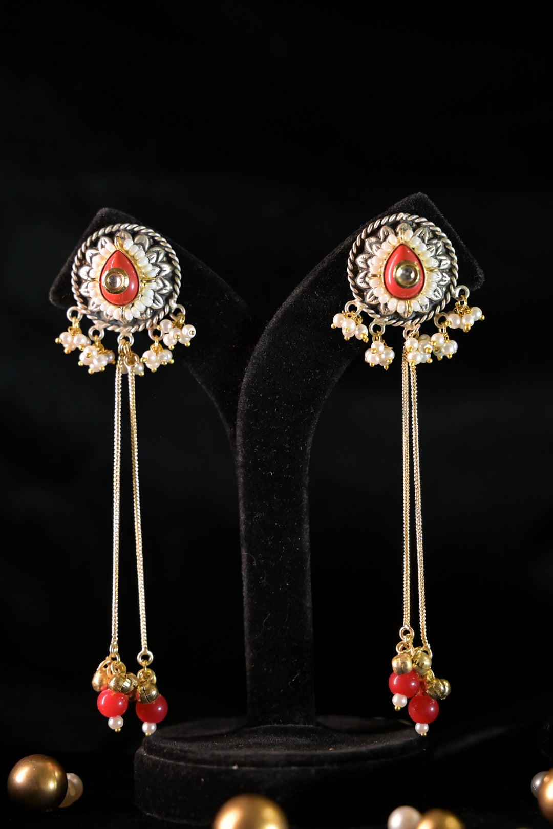 Desert Golden Long Boho Dangler Earrings
