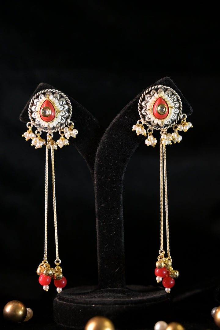 Desert Golden Long Boho Dangler Earrings
