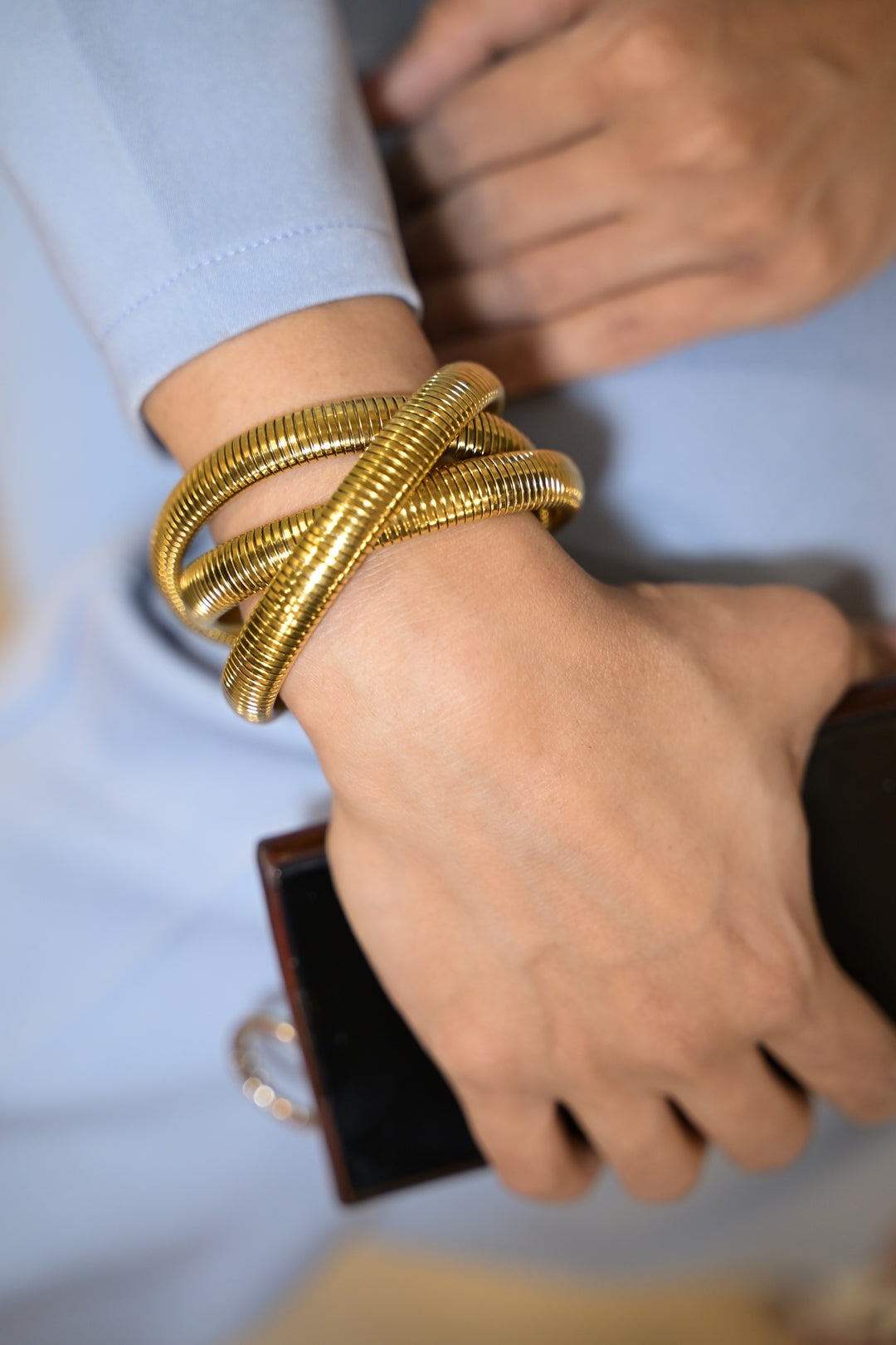 Zaira Golden Twisted Casual Bracelet