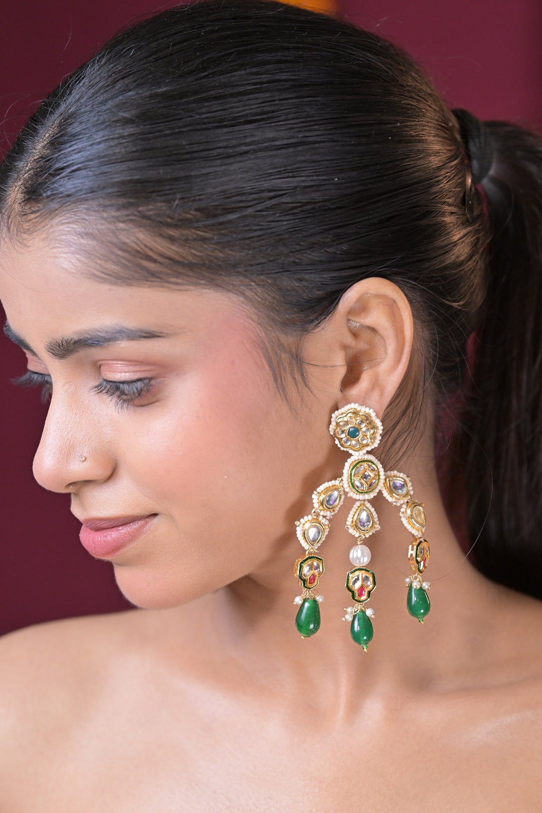 Pavitra Boho Kundan Earrings