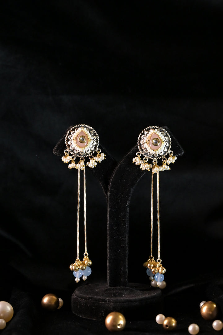 Desert Golden Long Boho Dangler Earrings