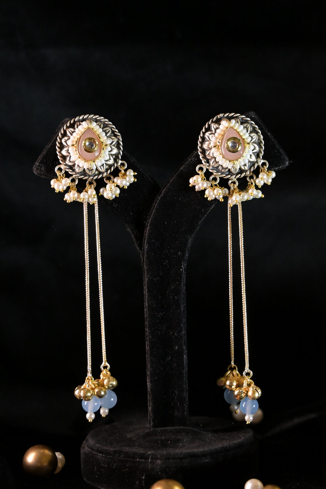 Desert Golden Long Boho Dangler Earrings