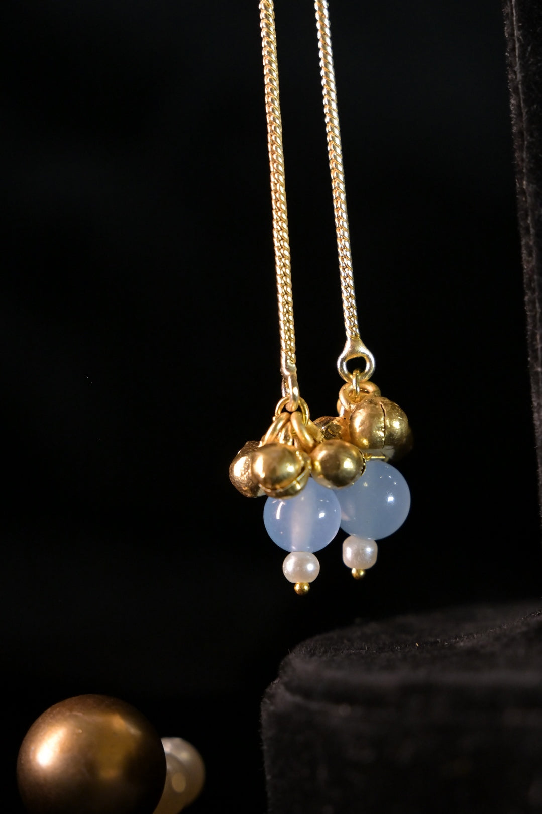 Desert Golden Long Boho Dangler Earrings