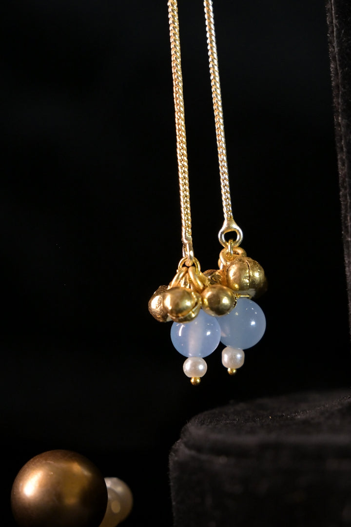 Desert Golden Long Boho Dangler Earrings