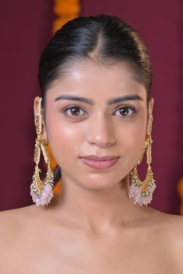 Madhurima Kundan Chandbali Statement Earring