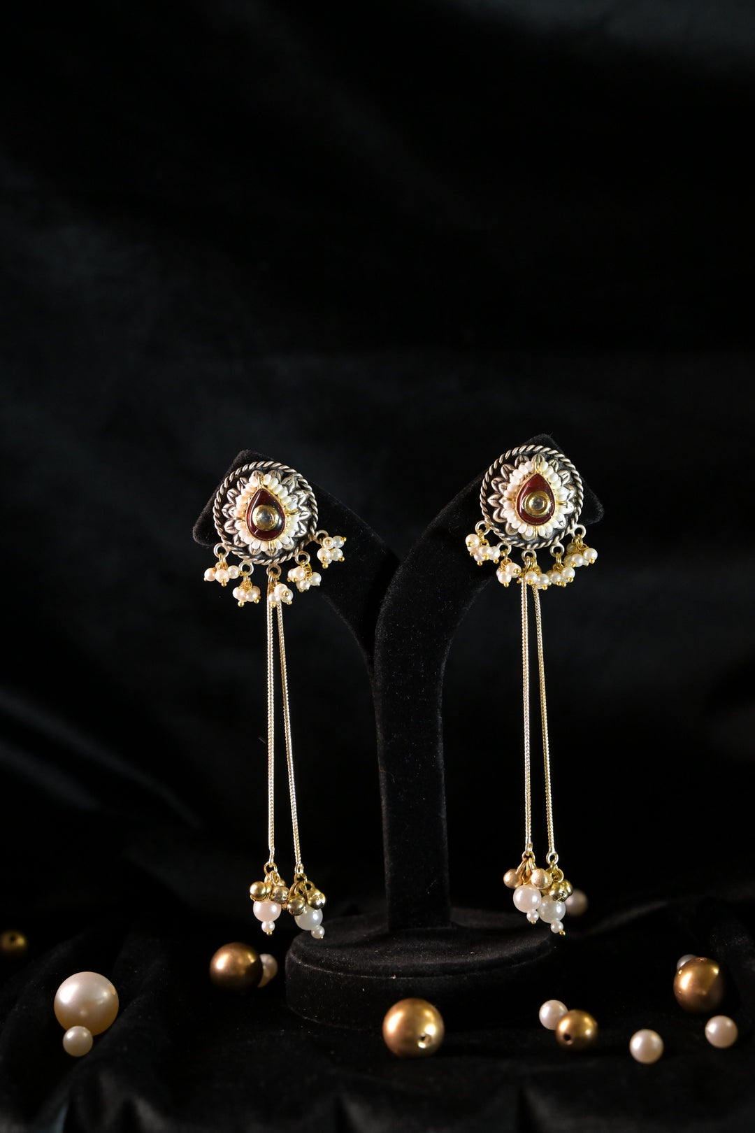 Desert Golden Long Boho Dangler Earrings