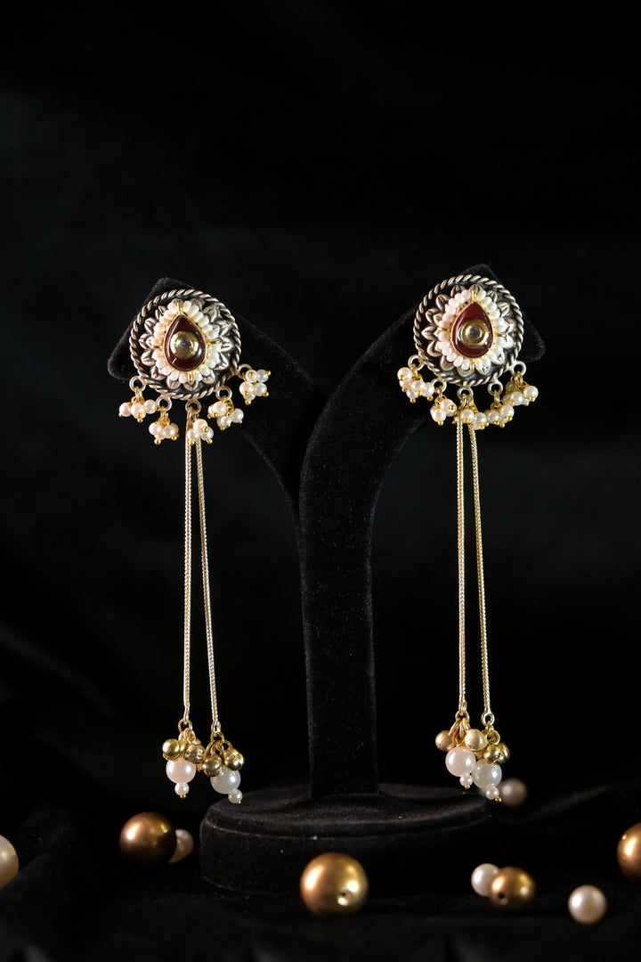 Desert Golden Long Boho Dangler Earrings