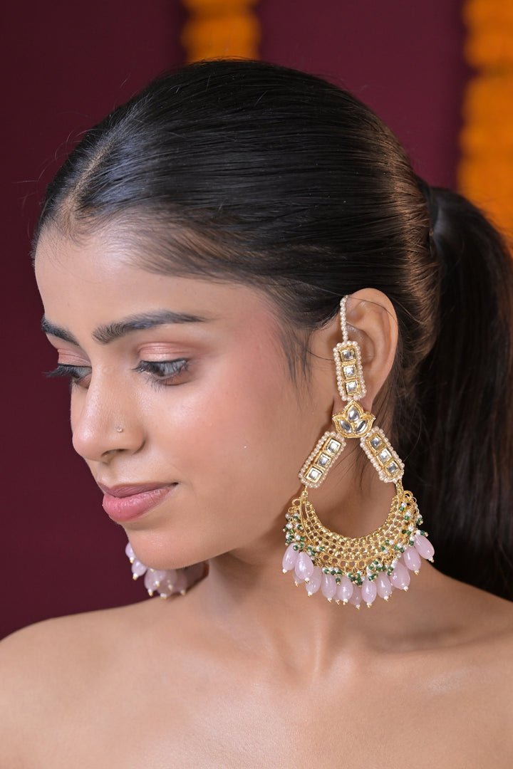 Madhurima Kundan Chandbali Statement Earring