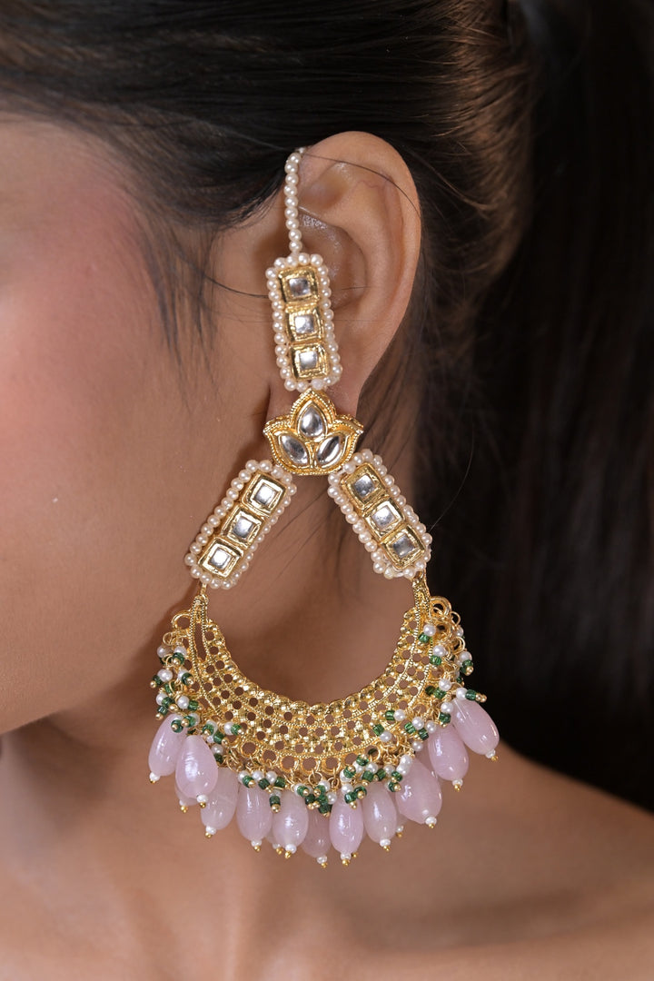 Madhurima Kundan Chandbali Statement Earring