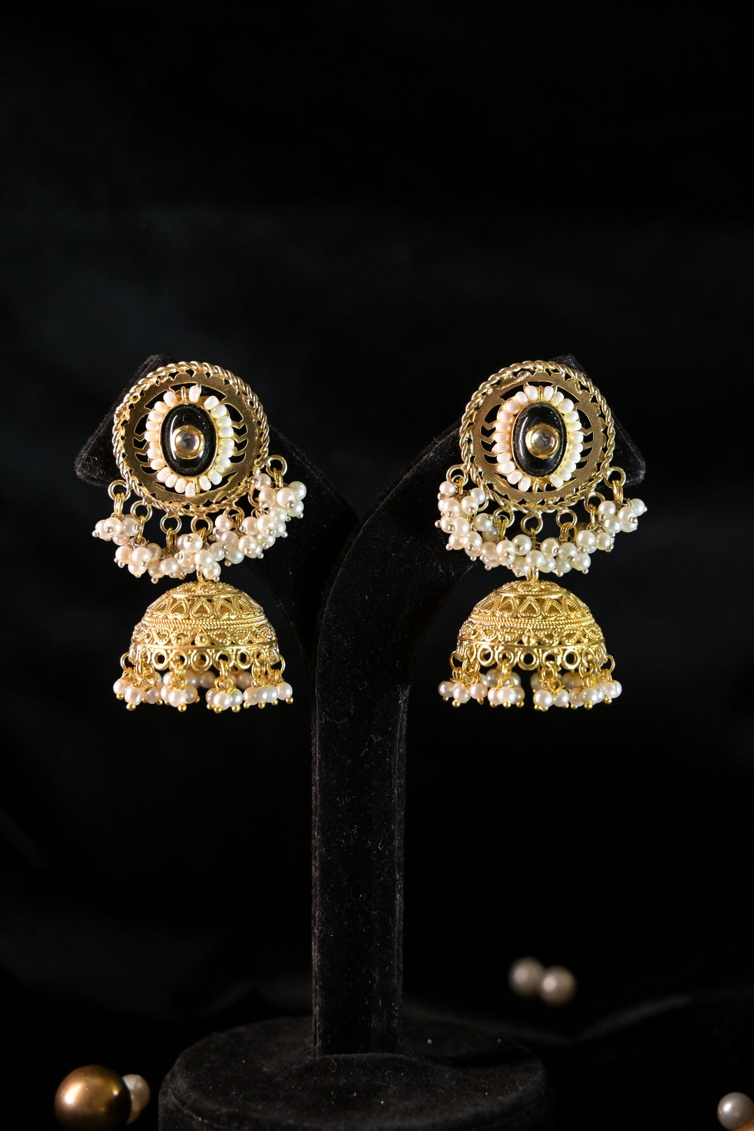 Ayla Golden Temple Jhumka Earrings