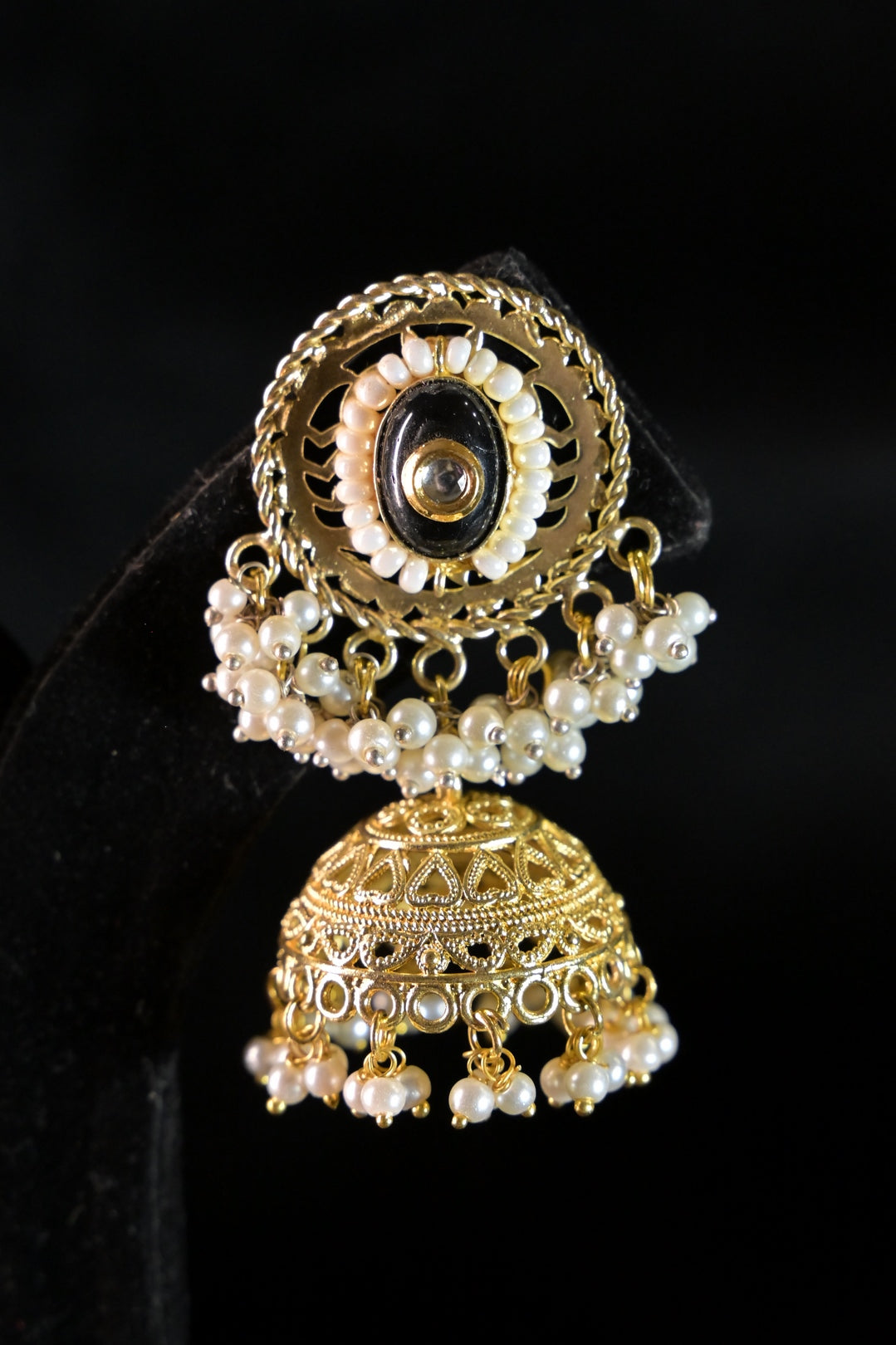 Ayla Golden Temple Jhumka Earrings