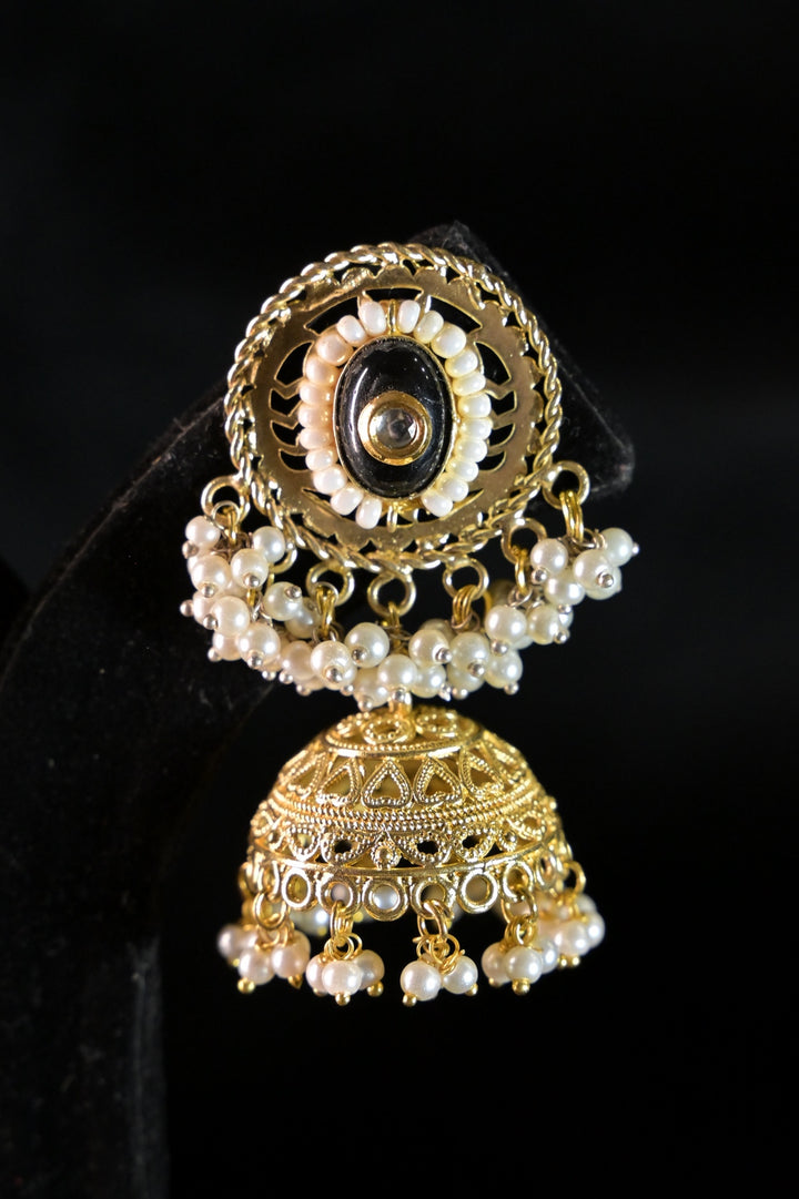 Ayla Golden Temple Jhumka Earrings