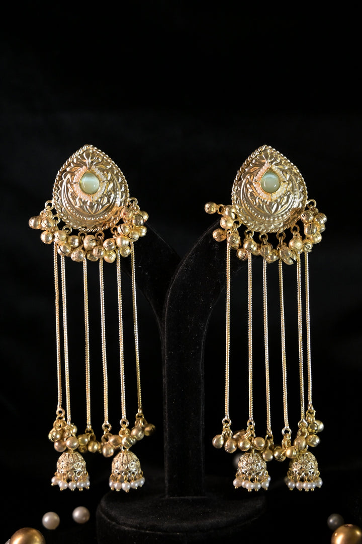Moonlight Golden Long Tassel Boho Dangler Earrings