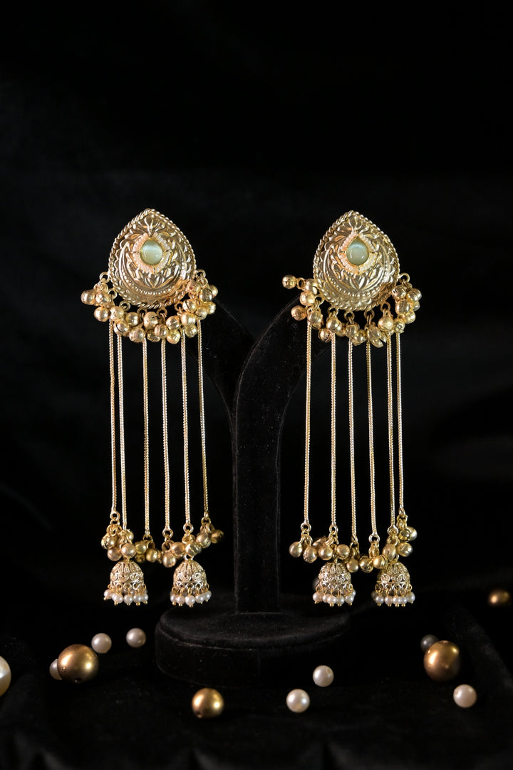 Moonlight Golden Long Tassel Boho Dangler Earrings