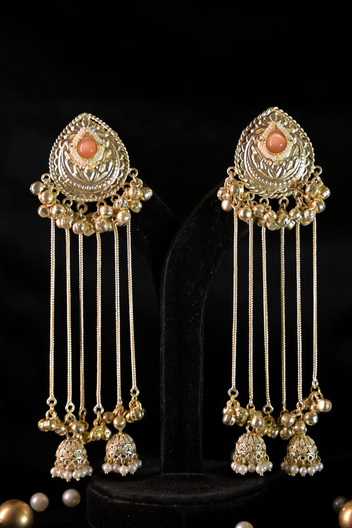 Moonlight Golden Long Tassel Boho Dangler Earrings