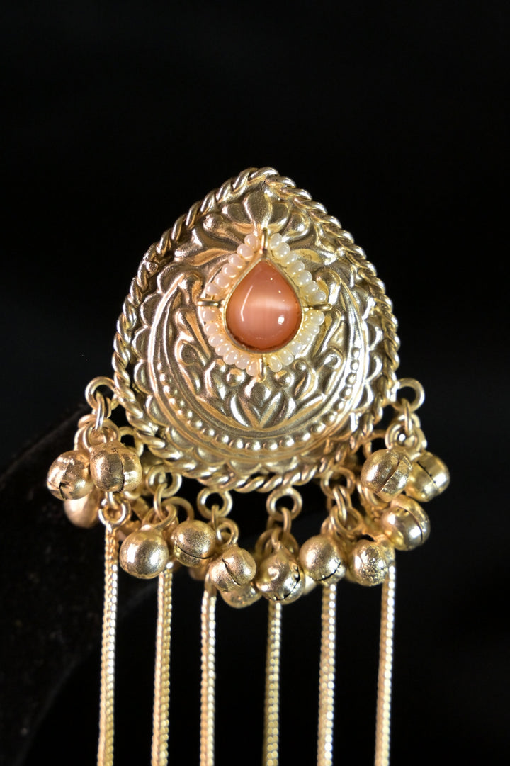 Moonlight Golden Long Tassel Boho Dangler Earrings