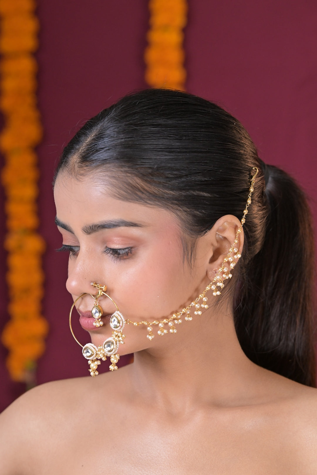 Royal Harini Kundan Bridal Polki Statement Nosering