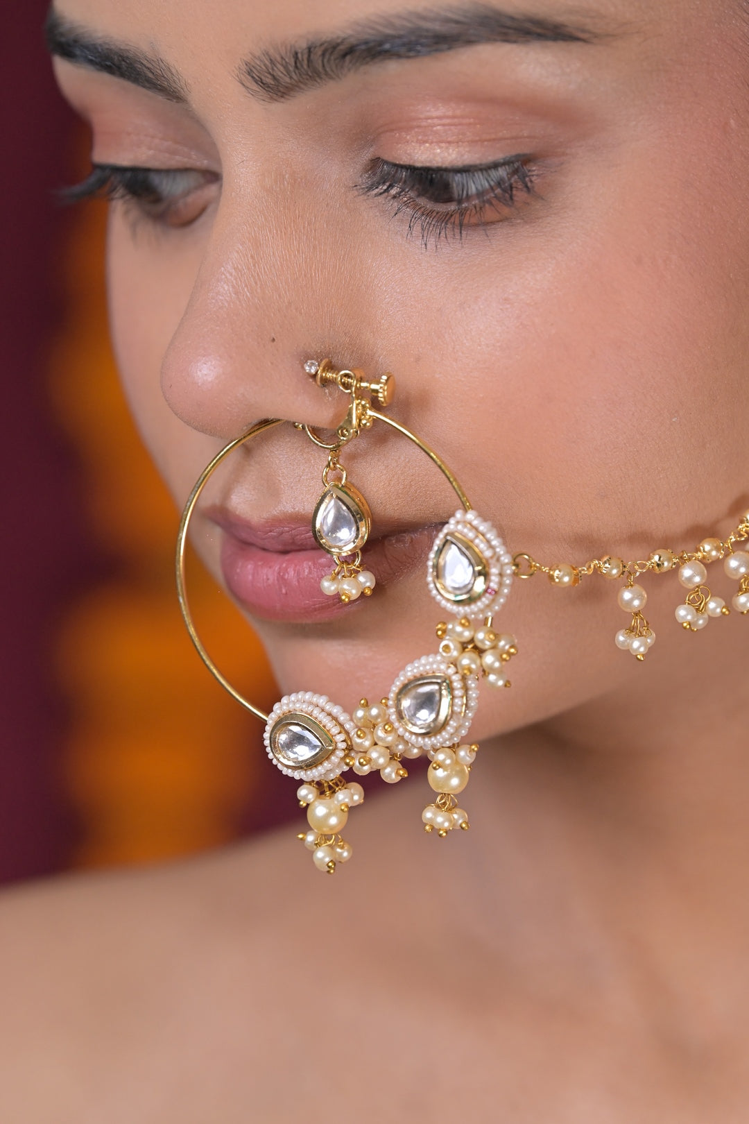 Royal Harini Kundan Bridal Polki Statement Nosering