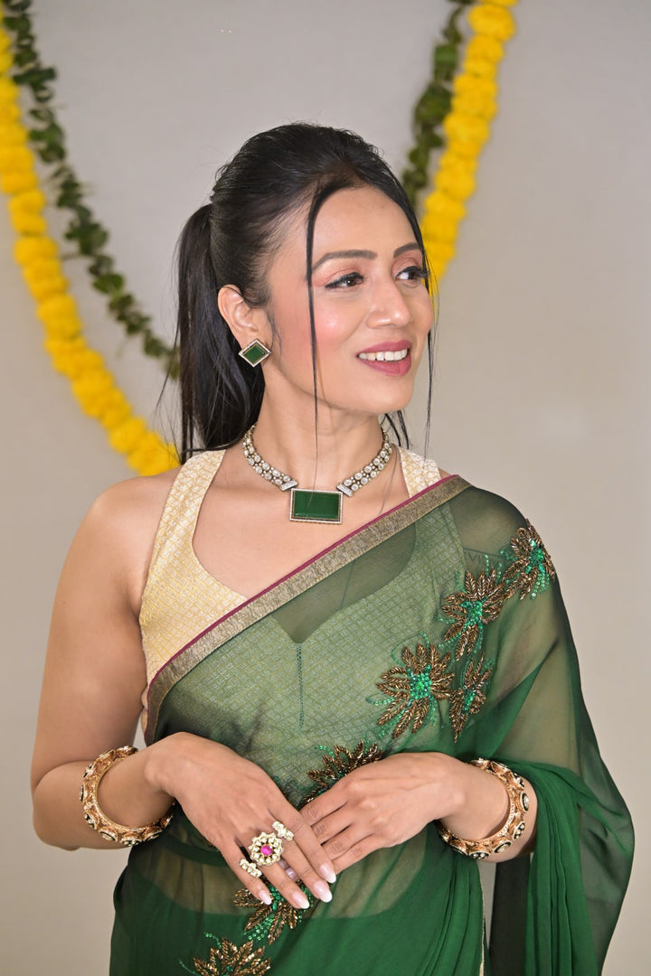 Samrajni Emerald Long Necklace