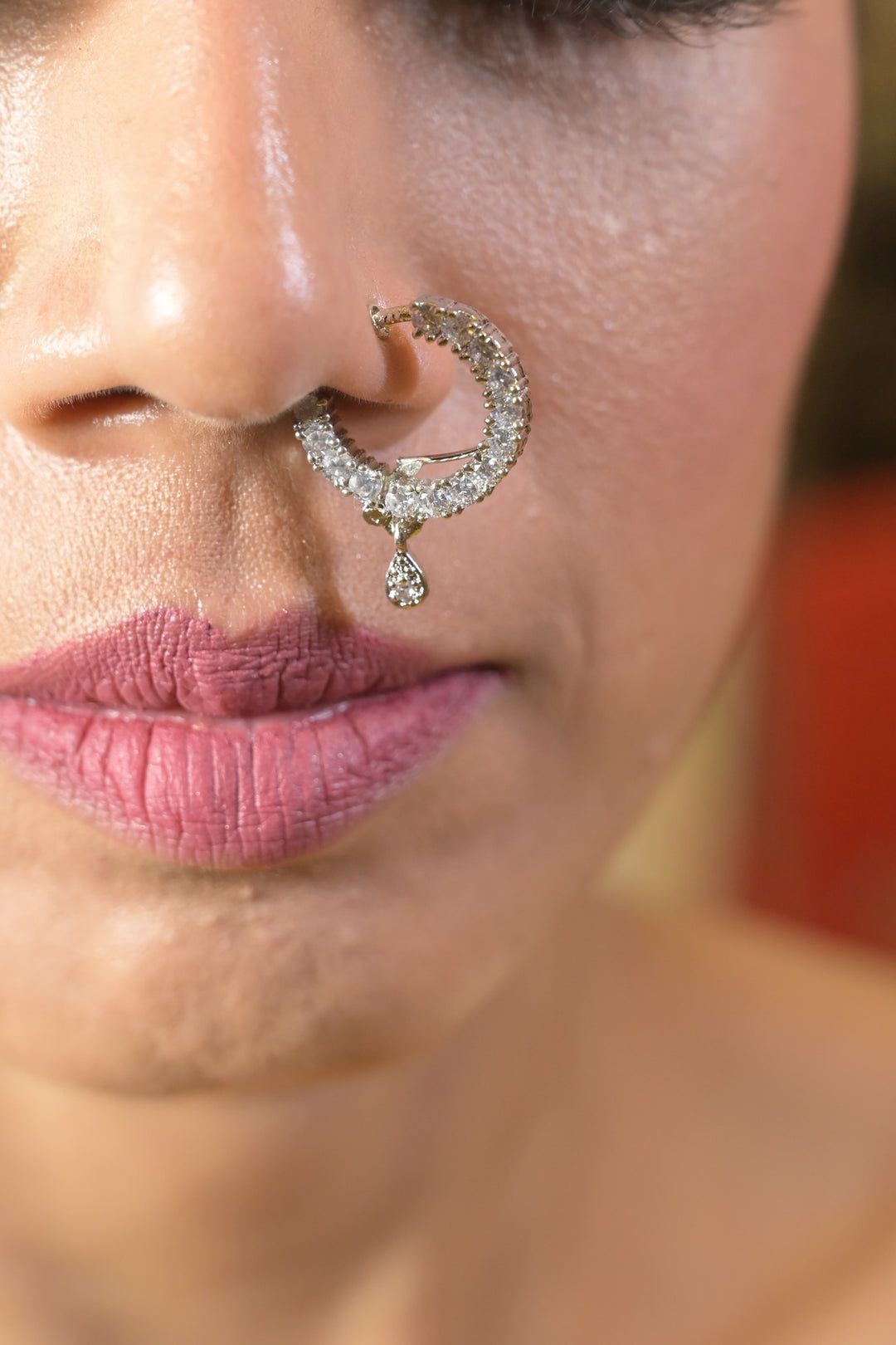 Wedding Diamond Small Circle Silver Nosering