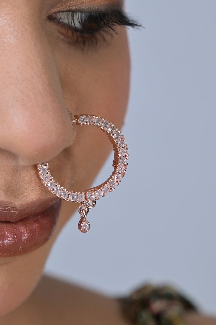 Wedding Diamond Small Circle Silver Nosering