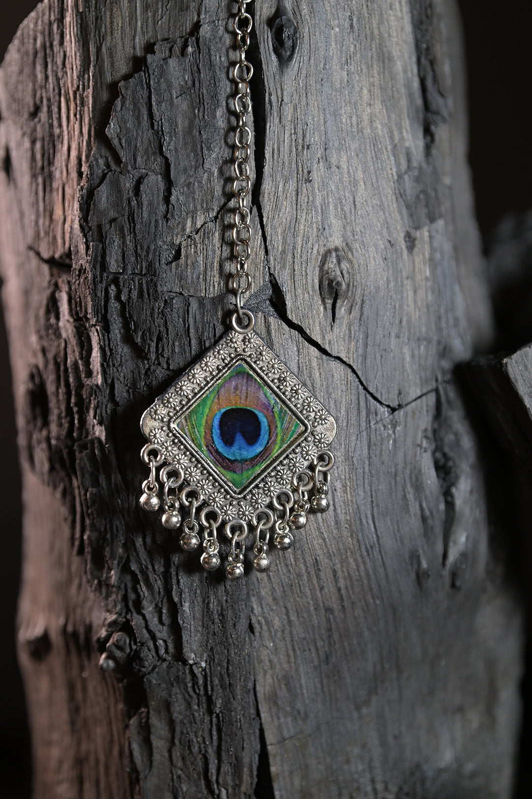 Trinetra Diamond Silver Sleek Maangtikka