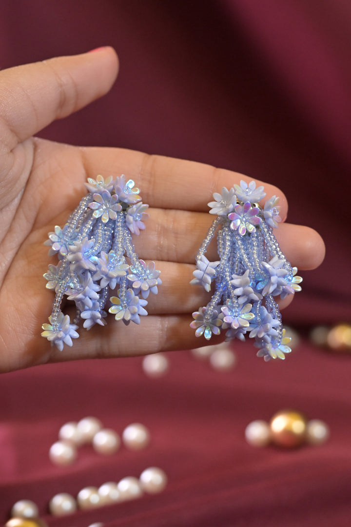 🎁 Blue Flower Cluster Earrings (100% off)