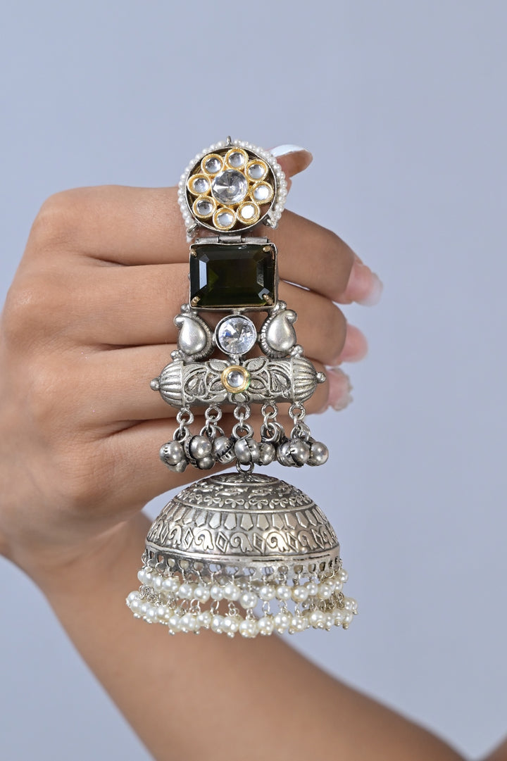 Gopala Silver Jhumka Earrings