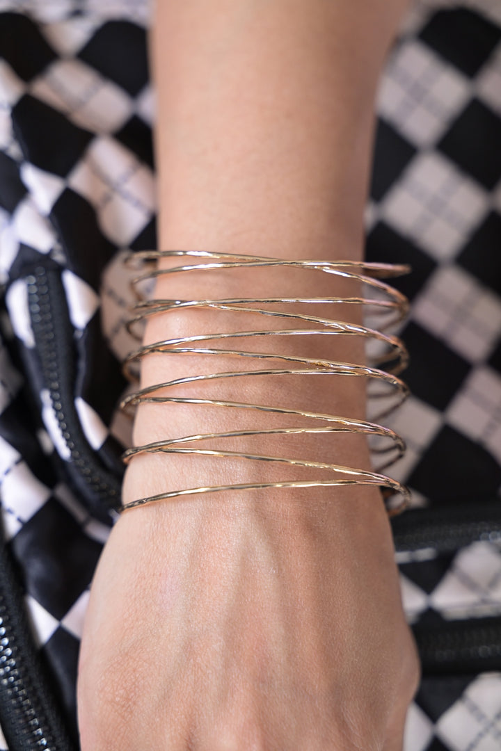 Trendy Golden Casual Handcuff Bracelet