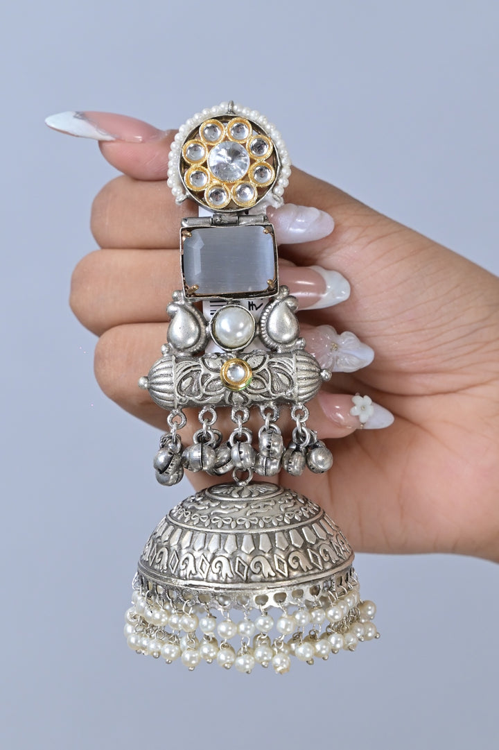 Gopala Silver Jhumka Earrings