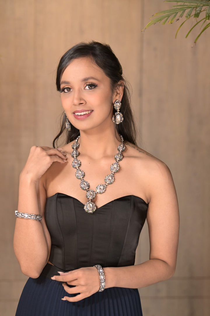 Saubhagya Long Victorian Polki Sangeet Necklace