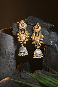 Radharani Traditional Golden Jhumka Earrings