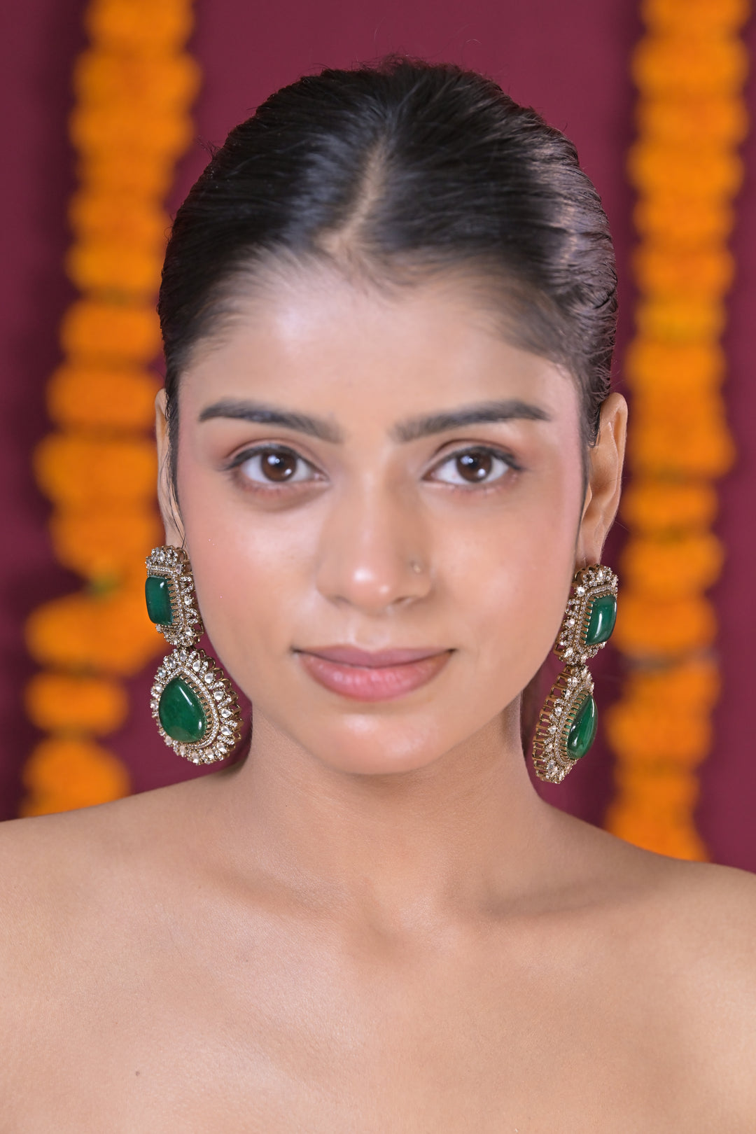 Jaipur Royal Victorian Polki Dangler Earrings