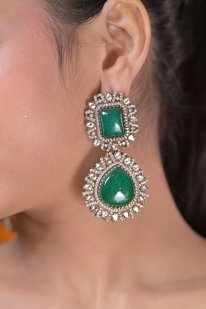 Jaipur Royal Victorian Polki Dangler Earrings