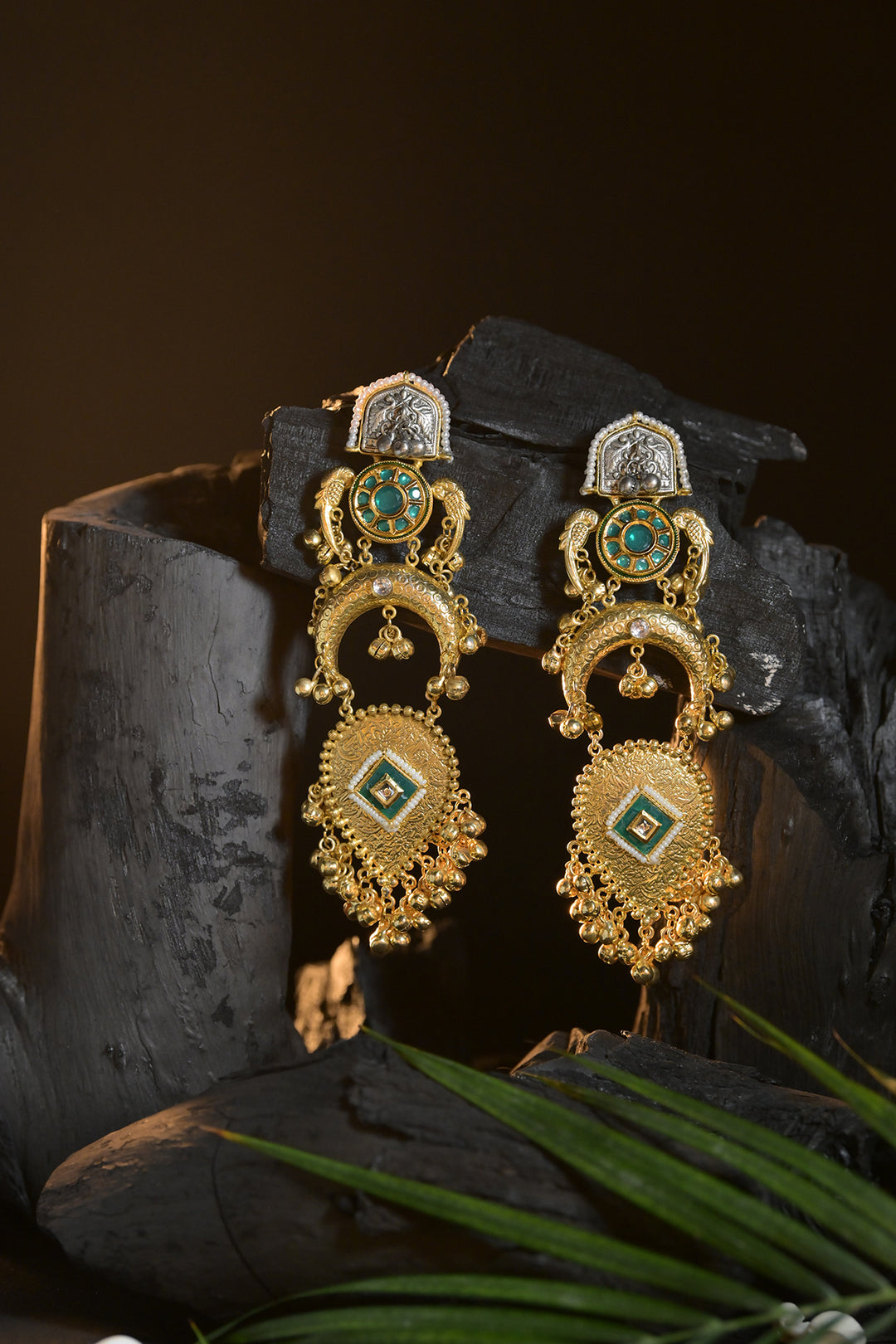 Vishnu Golden Chandelier Earrings