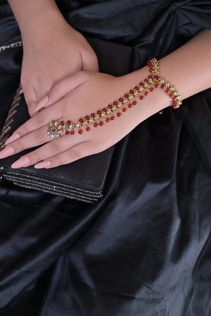 Mantra Ruby Kundan Pearl Bridal Hathpools