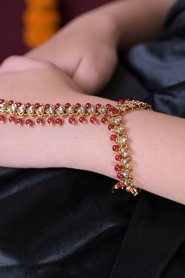 Mantra Ruby Kundan Pearl Bridal Hathpools